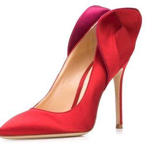 FSJ Women Retro Pointed Toe Slip on Comfort High T